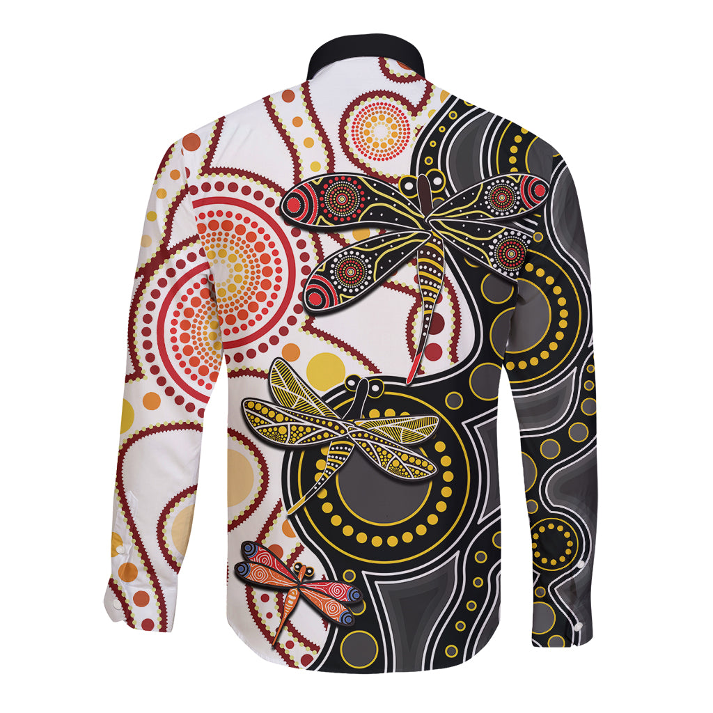 aboriginal-dragonfly-long-sleeve-button-shirt-white-style