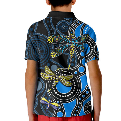 aboriginal-dragonfly-kid-polo-shirt-blue-style