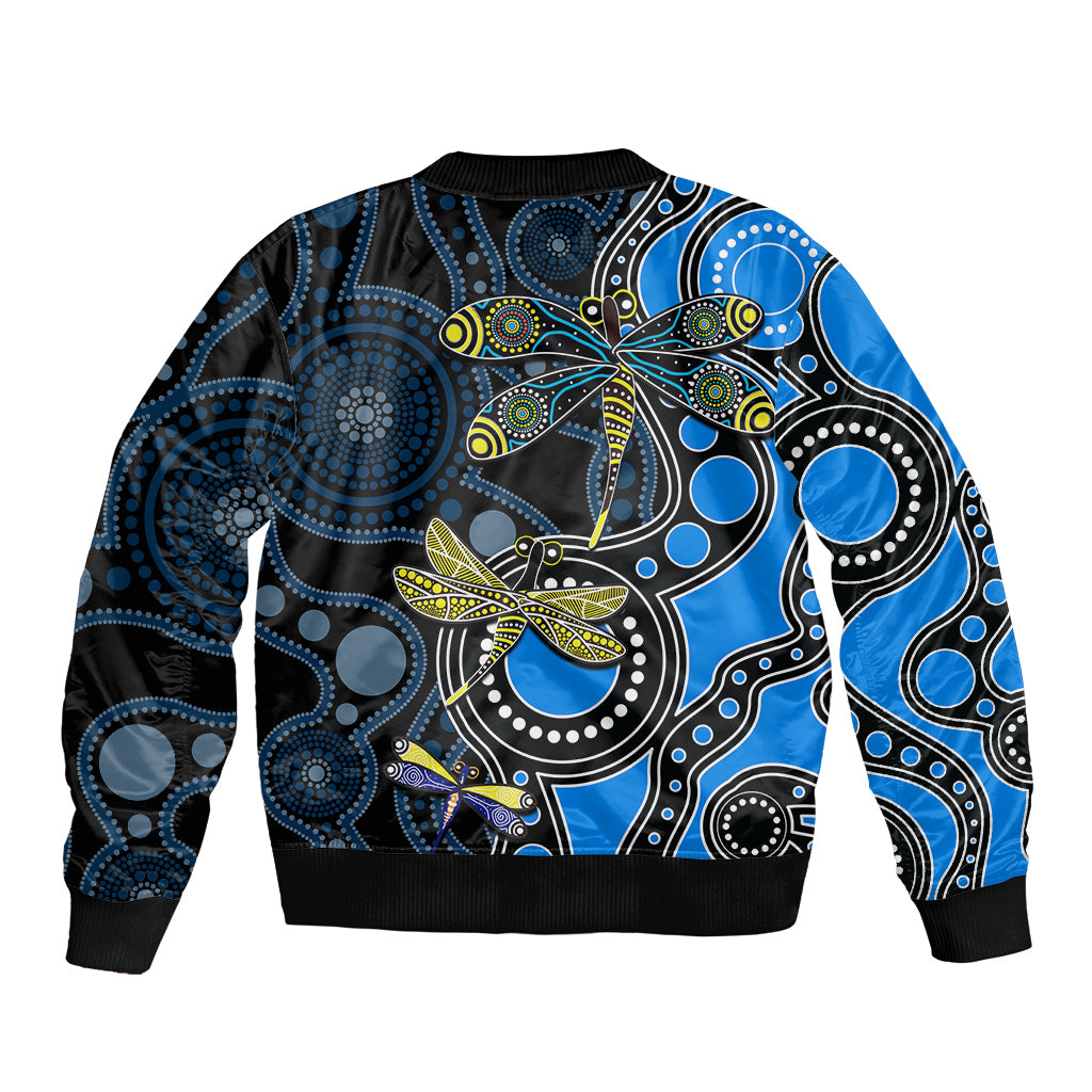 aboriginal-dragonfly-sleeve-zip-bomber-jacket-blue-style