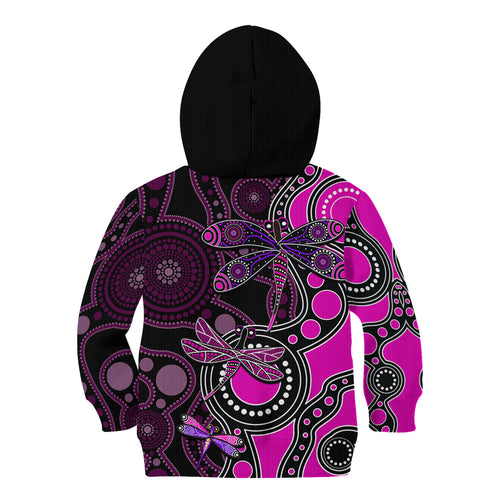 aboriginal-dragonfly-kid-hoodie-pink-style