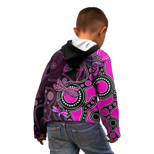 aboriginal-dragonfly-kid-hoodie-pink-style