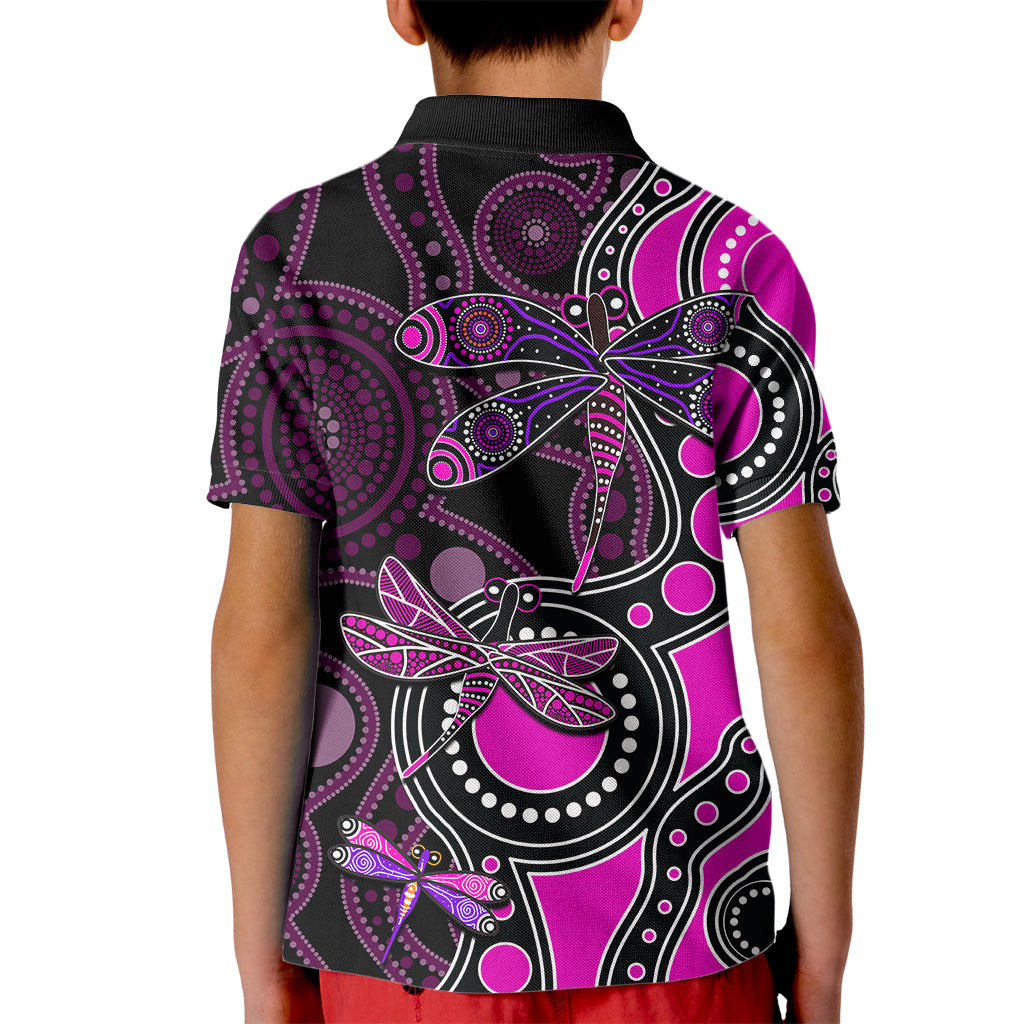 aboriginal-dragonfly-kid-polo-shirt-pink-style