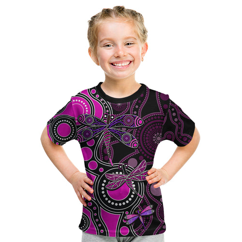 aboriginal-dragonfly-kid-t-shirt-pink-style