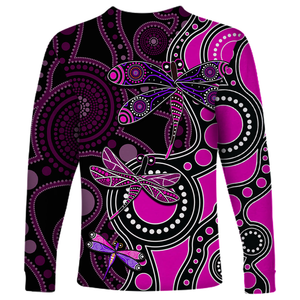 aboriginal-dragonfly-long-sleeve-shirt-pink-style