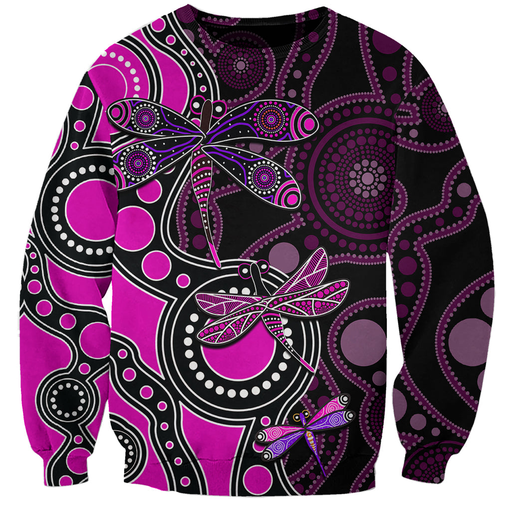 aboriginal-dragonfly-sweatshirt-pink-style