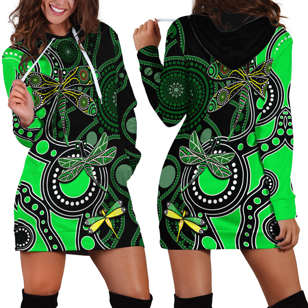 aboriginal-dragonfly-hoodie-dress-green-style