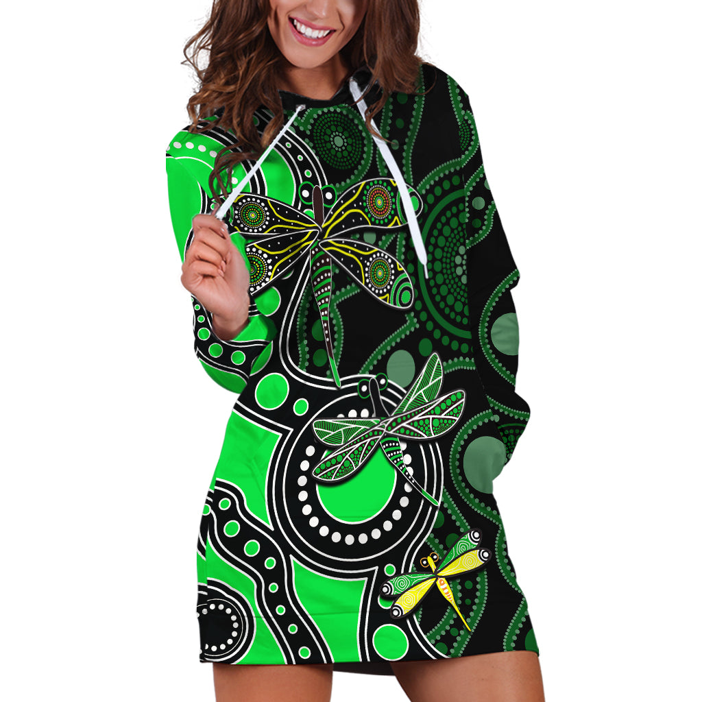 aboriginal-dragonfly-hoodie-dress-green-style