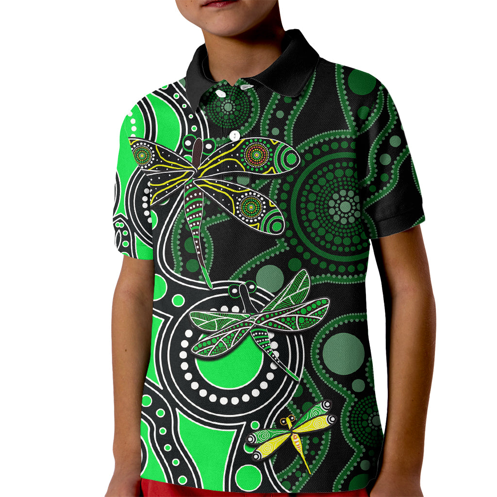 aboriginal-dragonfly-kid-polo-shirt-green-style
