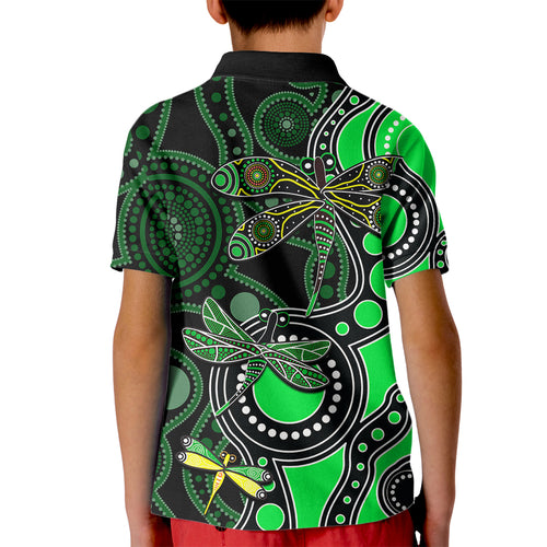 aboriginal-dragonfly-kid-polo-shirt-green-style