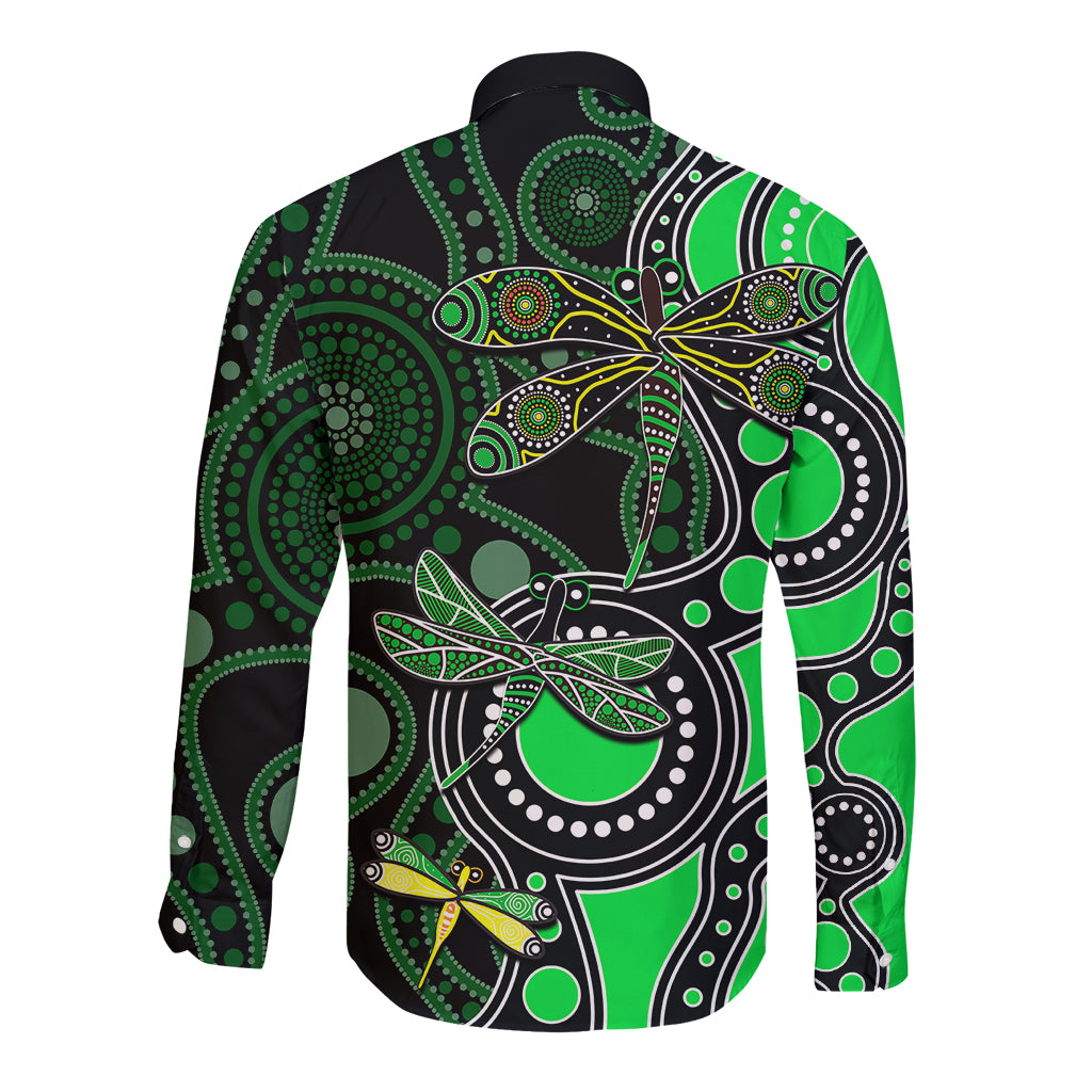 aboriginal-dragonfly-long-sleeve-button-shirt-green-style