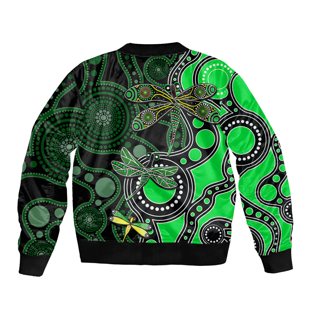 aboriginal-dragonfly-sleeve-zip-bomber-jacket-green-style