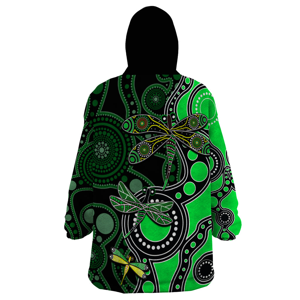 aboriginal-dragonfly-wearable-blanket-hoodie-green-style