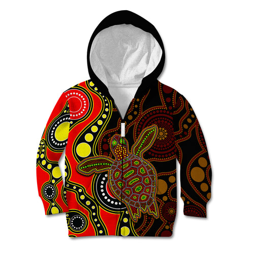 aboriginal-turtle-kid-hoodie-red-style