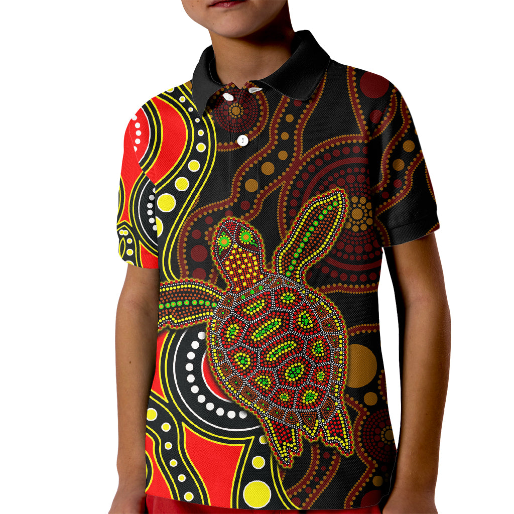 aboriginal-turtle-kid-polo-shirt-red-style