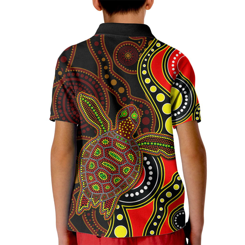 aboriginal-turtle-kid-polo-shirt-red-style