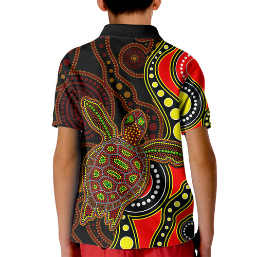 aboriginal-turtle-kid-polo-shirt-red-style
