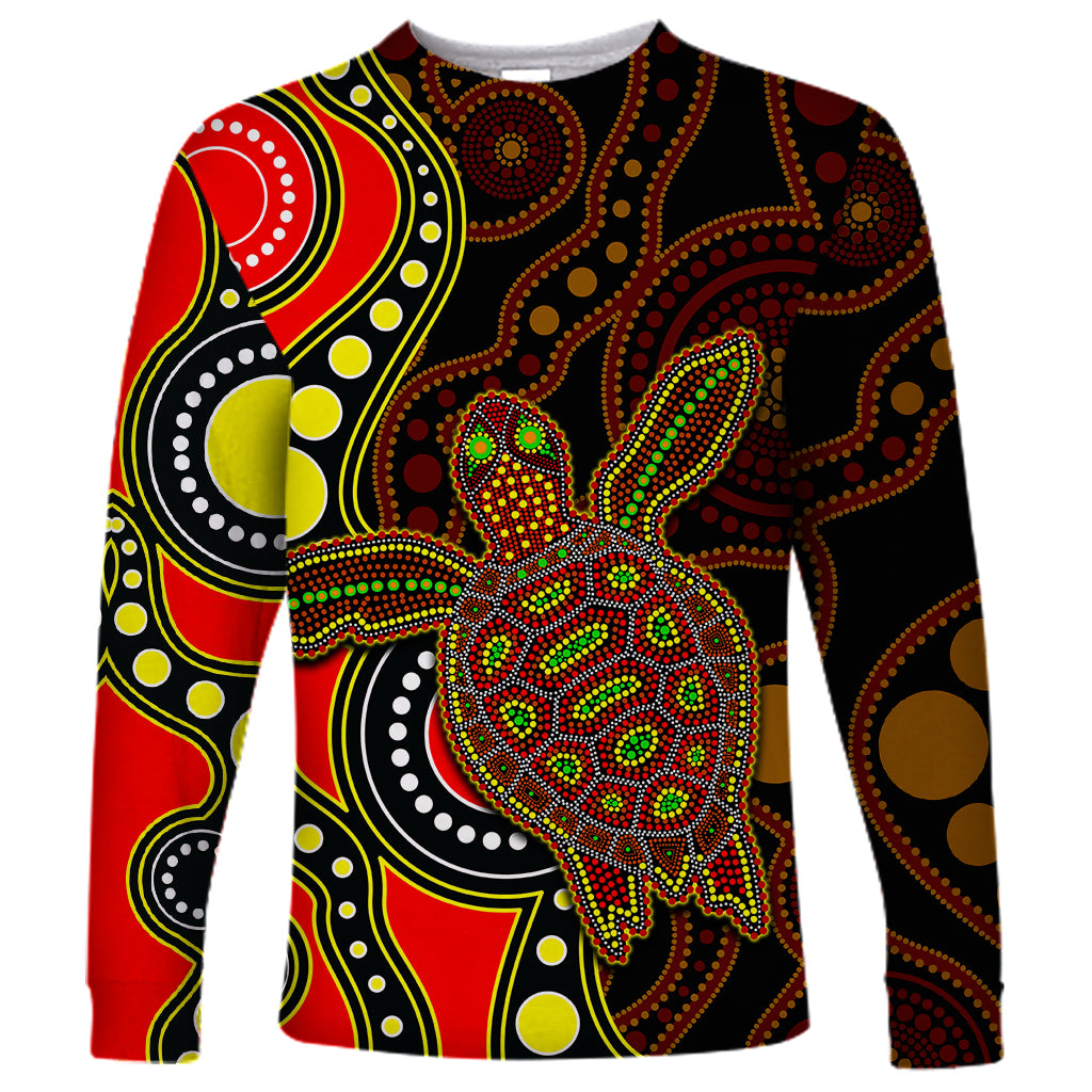aboriginal-turtle-long-sleeve-shirt-red-style