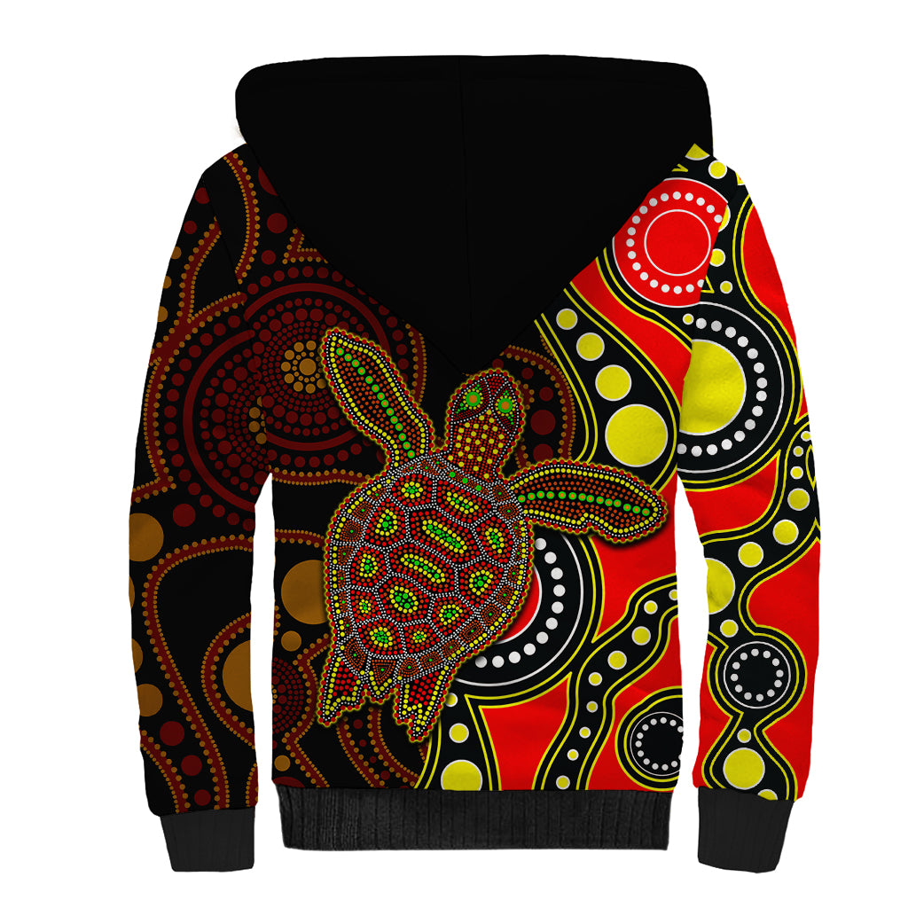 aboriginal-turtle-sherpa-hoodie-red-style