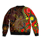 aboriginal-turtle-sleeve-zip-bomber-jacket-red-style