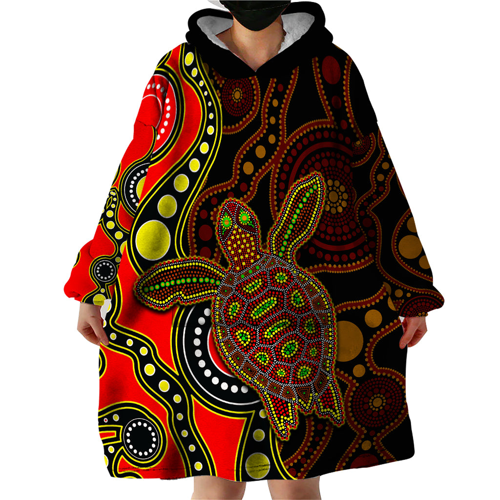 aboriginal-turtle-wearable-blanket-hoodie-red-style