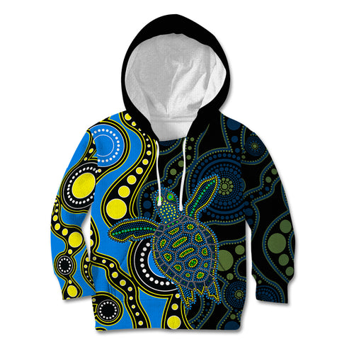 aboriginal-turtle-kid-hoodie-blue-style