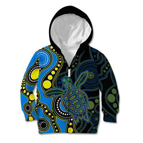 aboriginal-turtle-kid-hoodie-blue-style