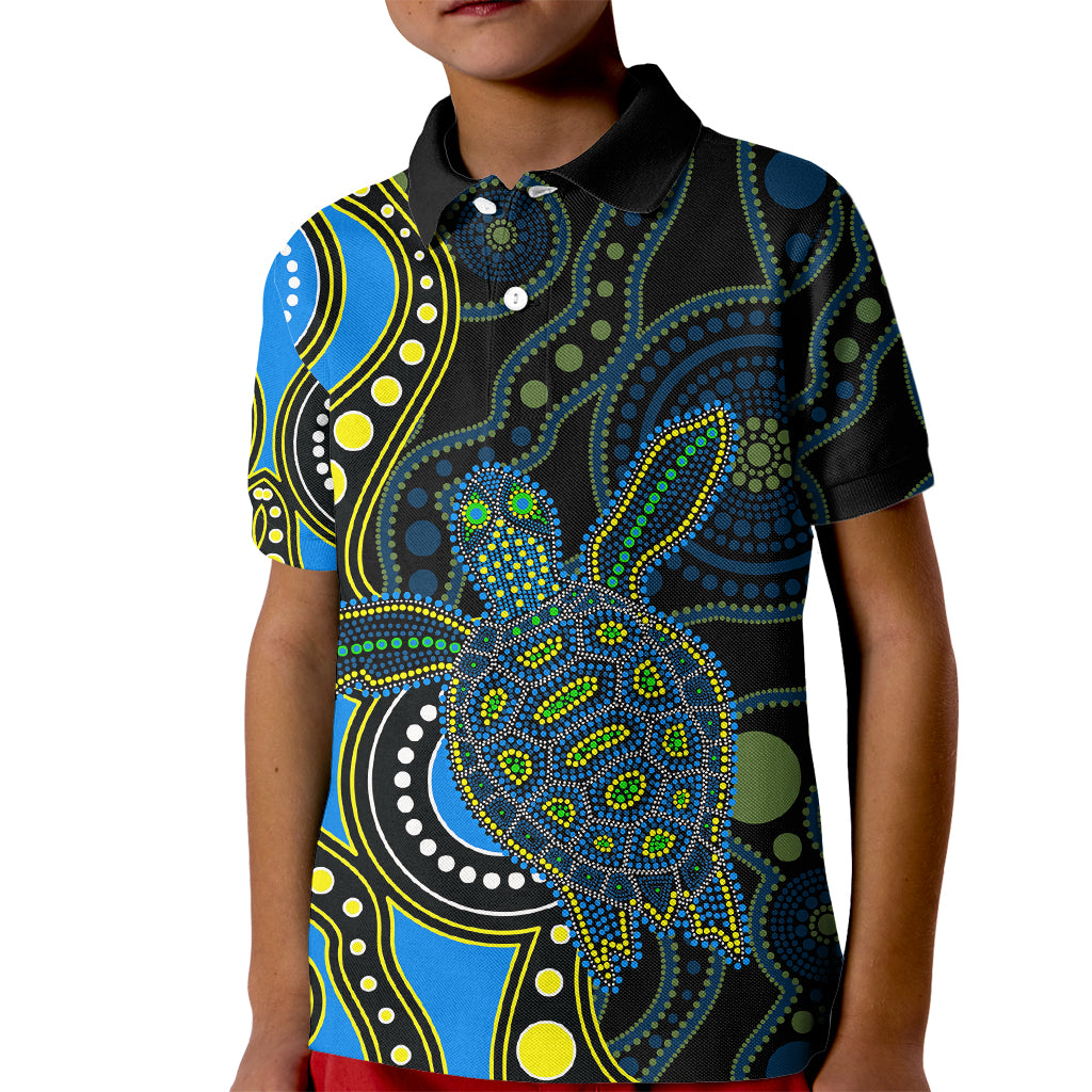 aboriginal-turtle-kid-polo-shirt-blue-style