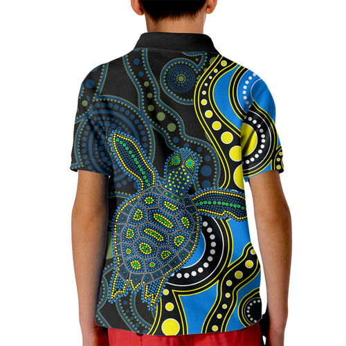 aboriginal-turtle-kid-polo-shirt-blue-style