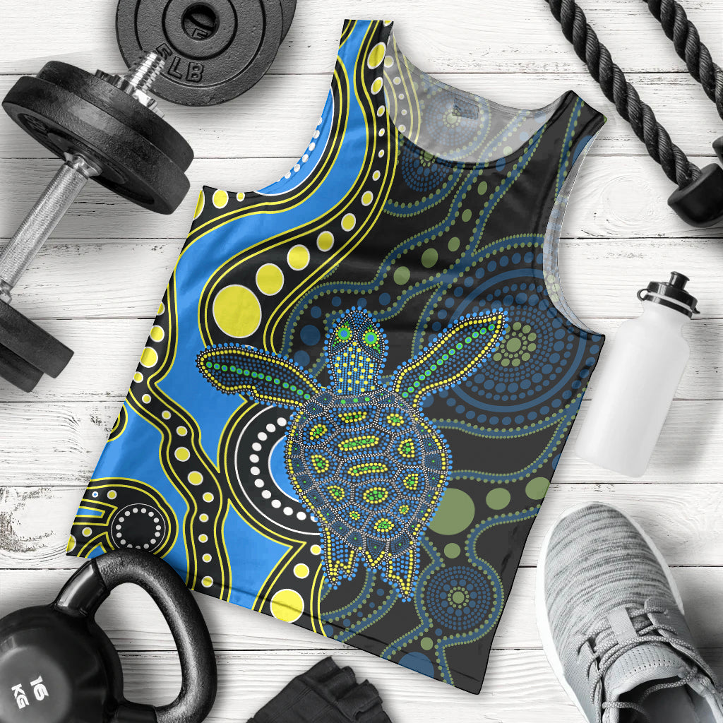 aboriginal-turtle-men-tank-top-blue-style