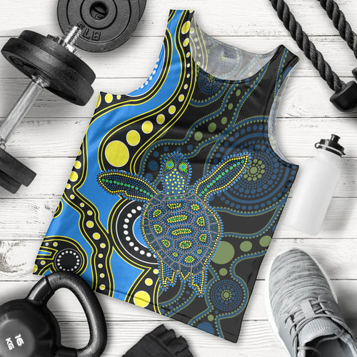 aboriginal-turtle-men-tank-top-blue-style
