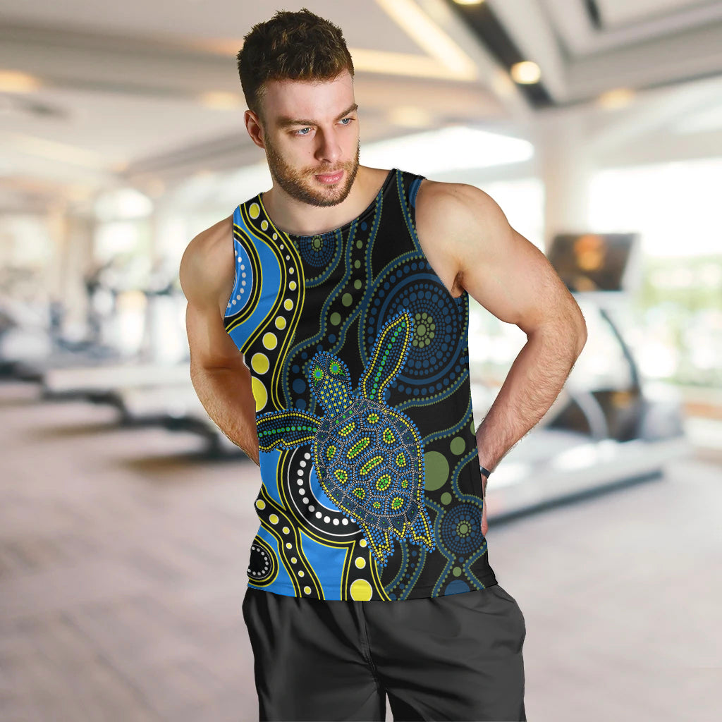 aboriginal-turtle-men-tank-top-blue-style