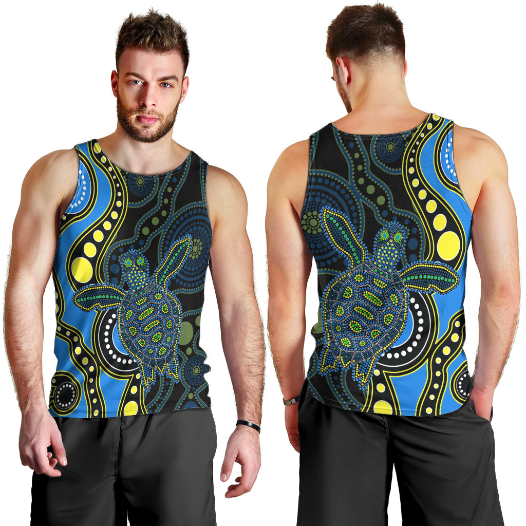 aboriginal-turtle-men-tank-top-blue-style
