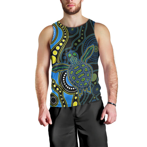 aboriginal-turtle-men-tank-top-blue-style