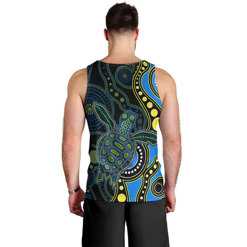aboriginal-turtle-men-tank-top-blue-style