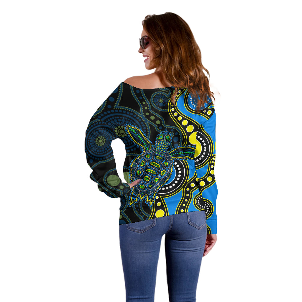 aboriginal-turtle-off-shoulder-sweater-blue-style