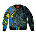 aboriginal-turtle-sleeve-zip-bomber-jacket-blue-style