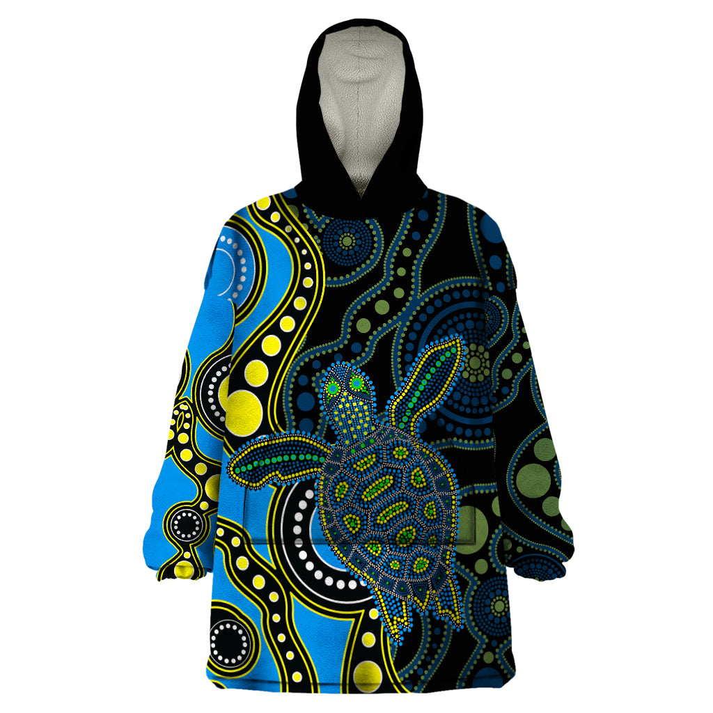 aboriginal-turtle-wearable-blanket-hoodie-blue-style