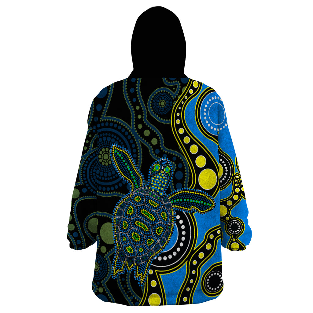 aboriginal-turtle-wearable-blanket-hoodie-blue-style