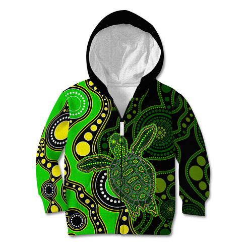 aboriginal-turtle-kid-hoodie-green-style
