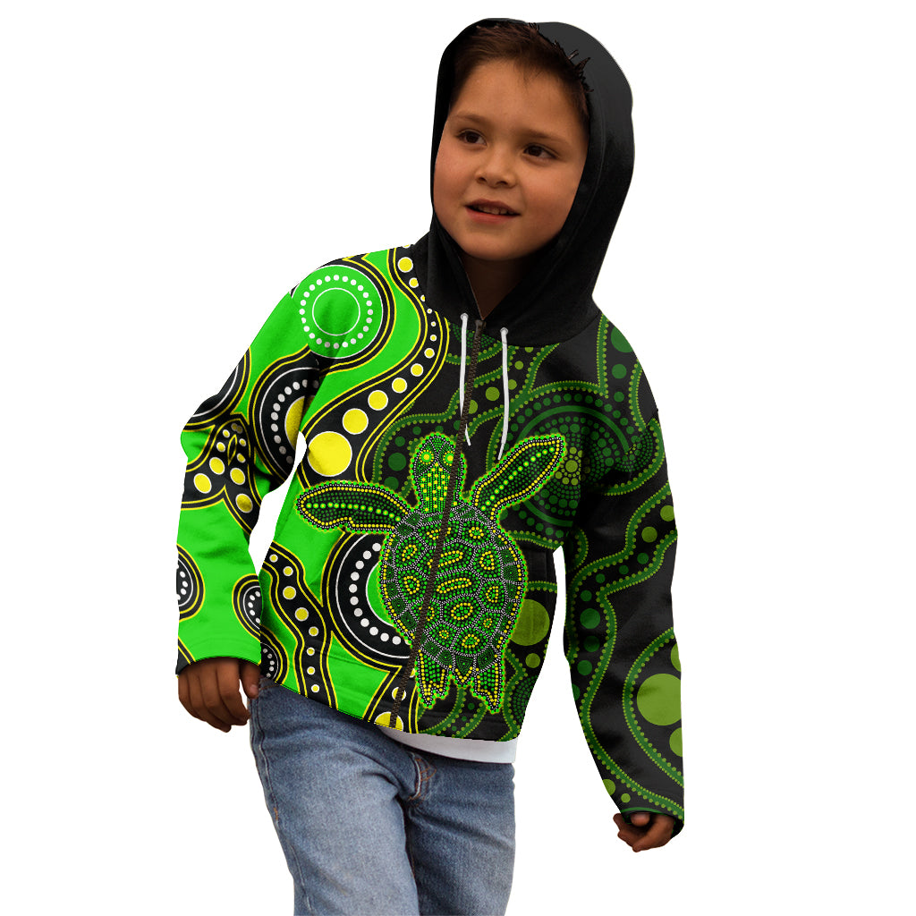 aboriginal-turtle-kid-hoodie-green-style