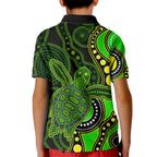 aboriginal-turtle-kid-polo-shirt-green-style