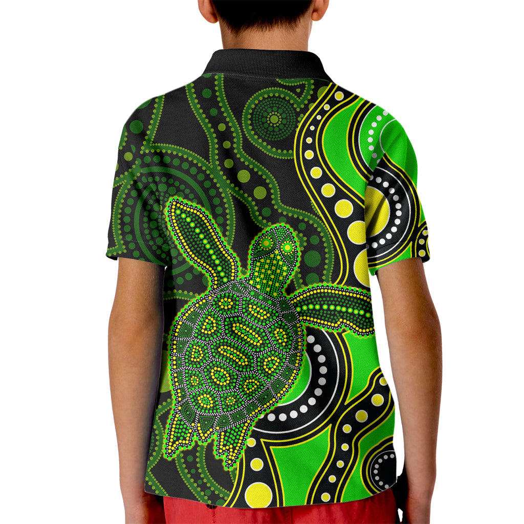 aboriginal-turtle-kid-polo-shirt-green-style