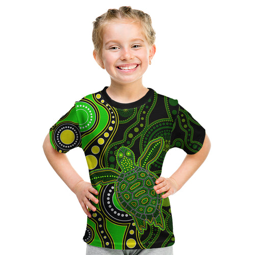aboriginal-turtle-kid-t-shirt-green-style
