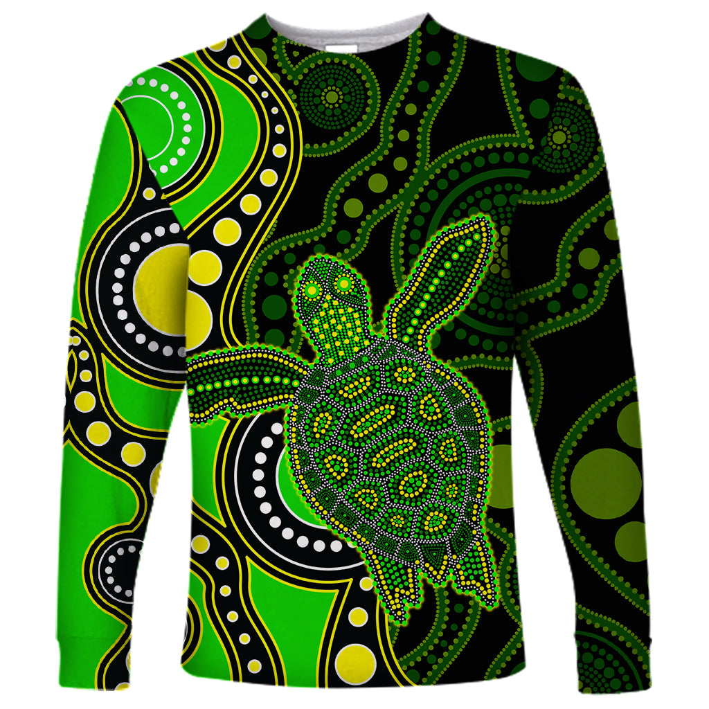 aboriginal-turtle-long-sleeve-shirt-green-style