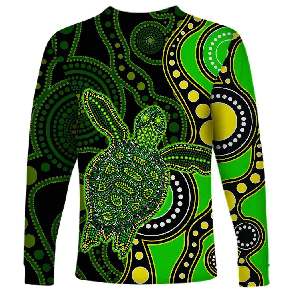 aboriginal-turtle-long-sleeve-shirt-green-style