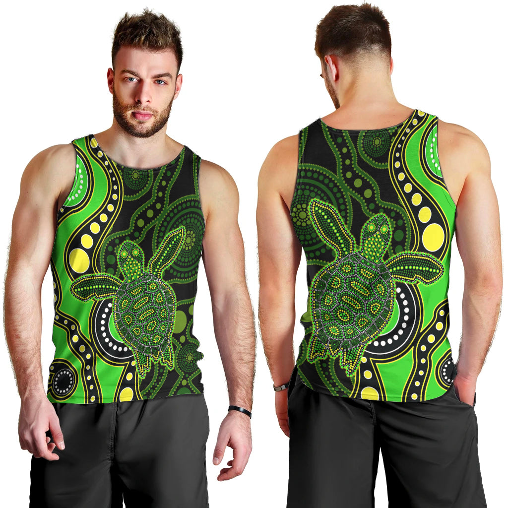 aboriginal-turtle-men-tank-top-green-style