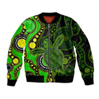 aboriginal-turtle-sleeve-zip-bomber-jacket-green-style