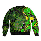 aboriginal-turtle-sleeve-zip-bomber-jacket-green-style