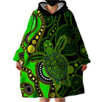 aboriginal-turtle-wearable-blanket-hoodie-green-style