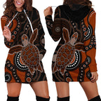 aboriginal-turtle-hoodie-dress-brown-style